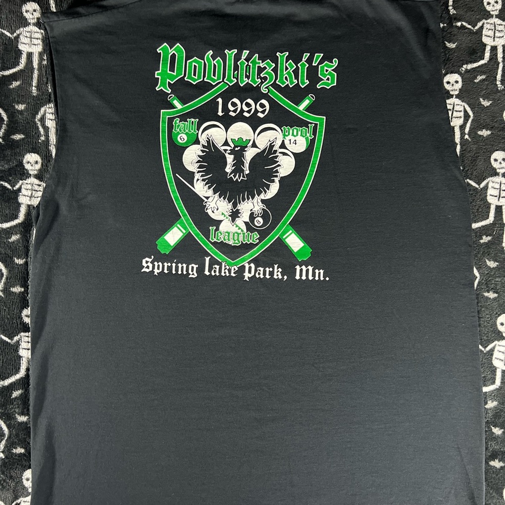 Vintage 90’s Poblitzki’s Pool League - Black Pocketed Tank Top - FruitOfTheLoom